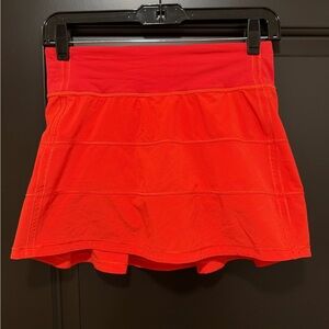 Lululemon Red Pace Rival Skirt